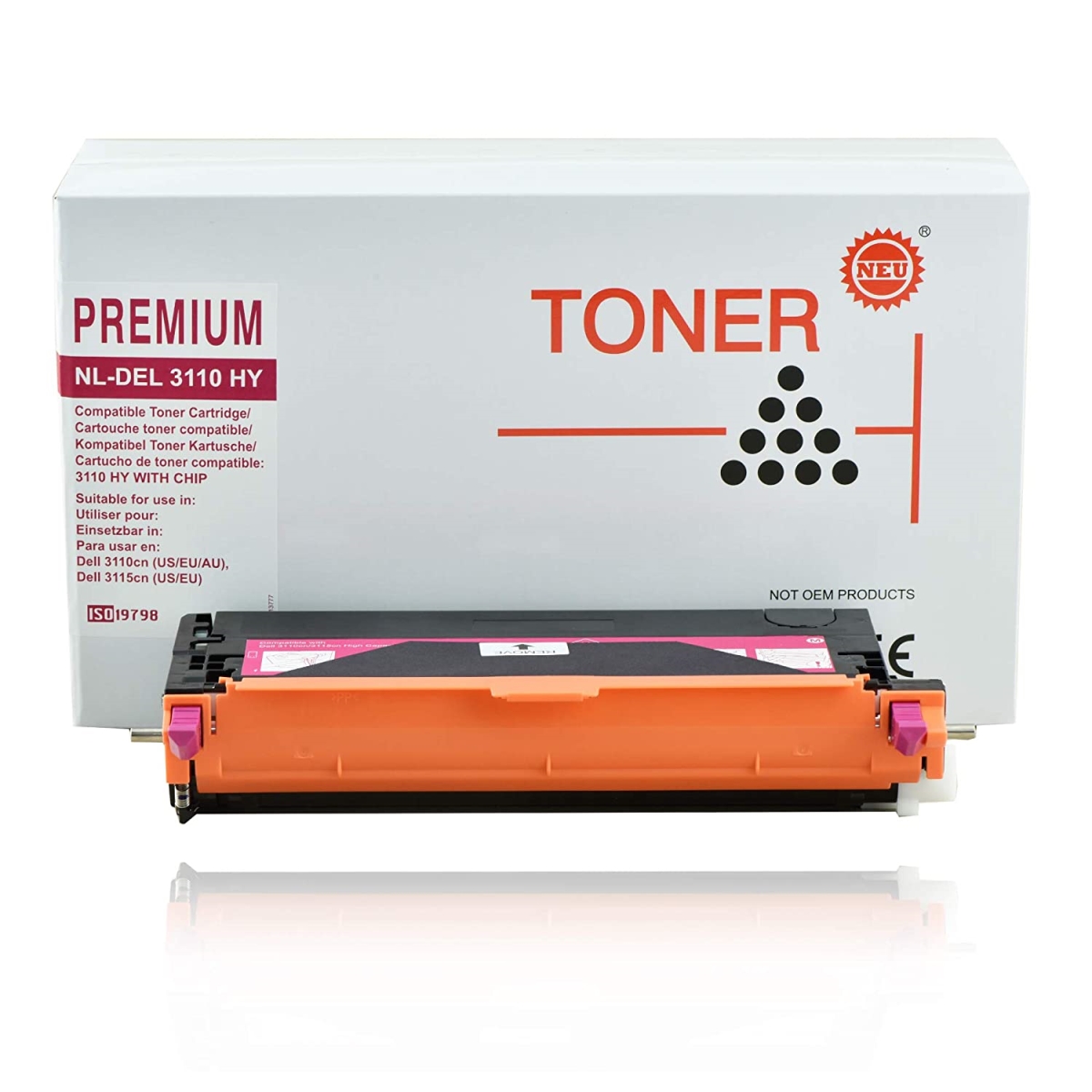 Hi-Value Brand HVB-310-8096 New Compatible Dell 310-8096 RF013 Magenta Toner Cartridge for 3110CN - 3110 - 3115CN - 3115 - 8000 Page-Yield