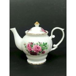 GALERA Pink & Red Roses Teapot