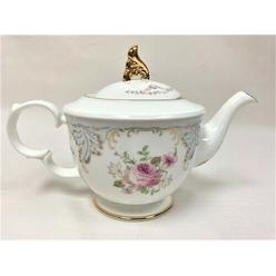 GALERA Pink Roses with Gold Trim Teapot