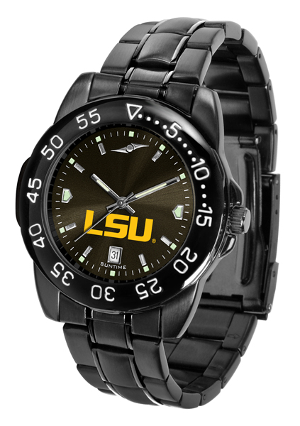 Suntyme Suntime ST-CO3-LST-FANTOM-S NCAA Mens LSU Tigers - Fantom Sport Quadrant Watch&#44; Black