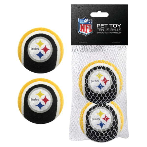 Pets First PIT-3189 2 Piece Pittsburgh Steelers Pet Tennis Balls