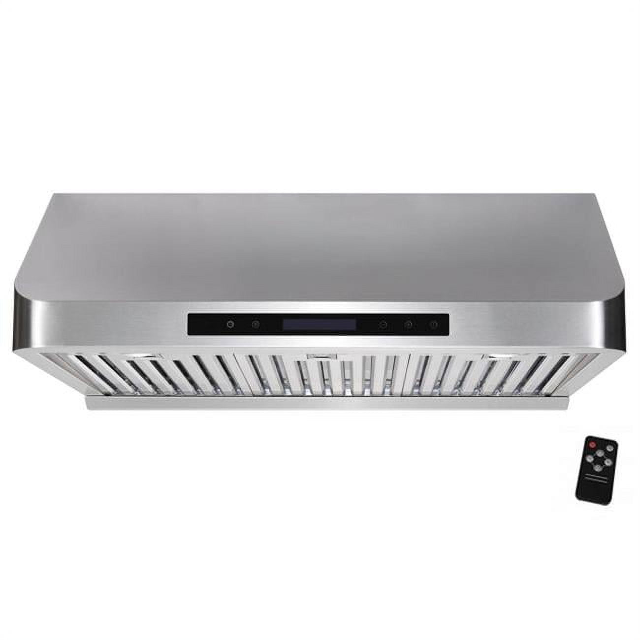 Awoco RH-S10-36E 36 x 10 in. Ducted Under Cabinet 4 Speeds 8 in. Top Vent Stainless Steel Range Hood