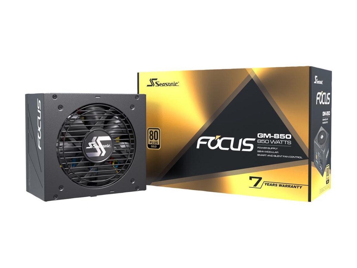 Seasonic FOCUS GM-850 850 watts 80 Plus Gold&#44; Semi-Modular&#44; Fits All ATX Systems&#44; Fan Control in Silent & Cooling Mode&#44; 7