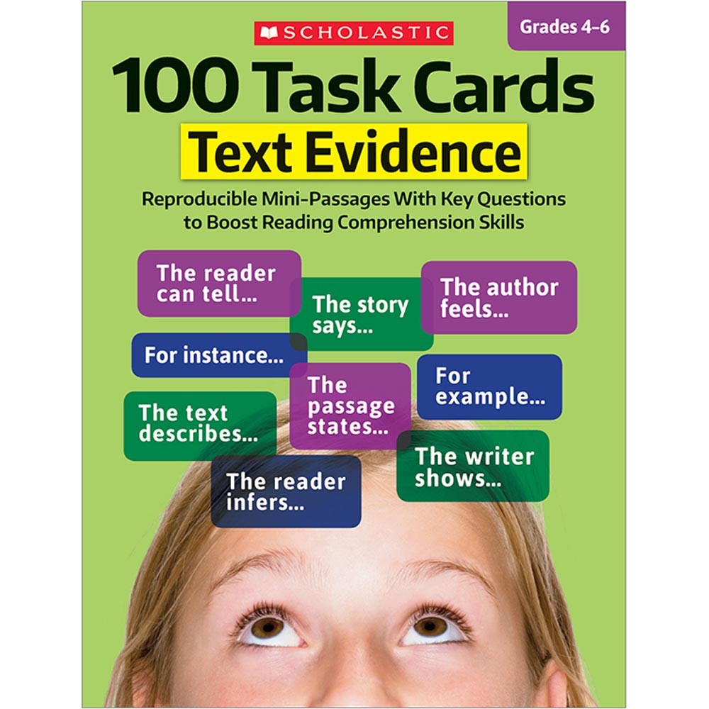 Scholastics Teacher Scholastic Teaching Resources SC-811301 100 Task Cards Text Evidence