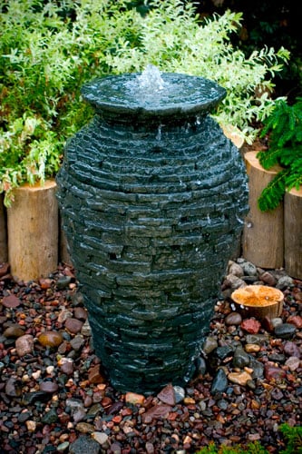 Greengrass Aquascape  Stacked Slate Urn - Small