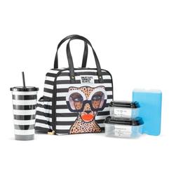 Fit & Fresh 2950BBHSC2970 Artist Collection Deluxe Lunch Kit&#44; Black & White Stripes