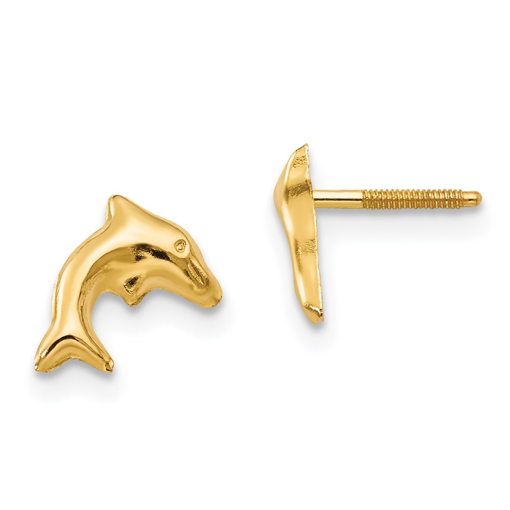 Quality Gold SE310 14K Yellow Gold Madi K Sm. Dolphin Earrings