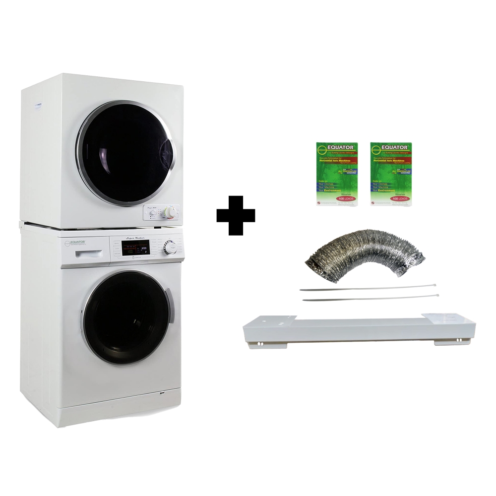Equator Advanced Appliances Equator 13lbs White Compact Washer 13lbs White Compact Dryer - Stackable Set