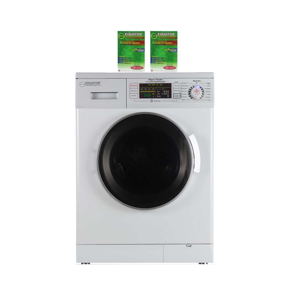 Equator Advanced Appliances 4400 N - White (V 2.5) + 2 Boxes of HE Equator Compact 13 lbs Combination Washer DryerVented/Ventless Dry + 2 Boxes of HE Deterg