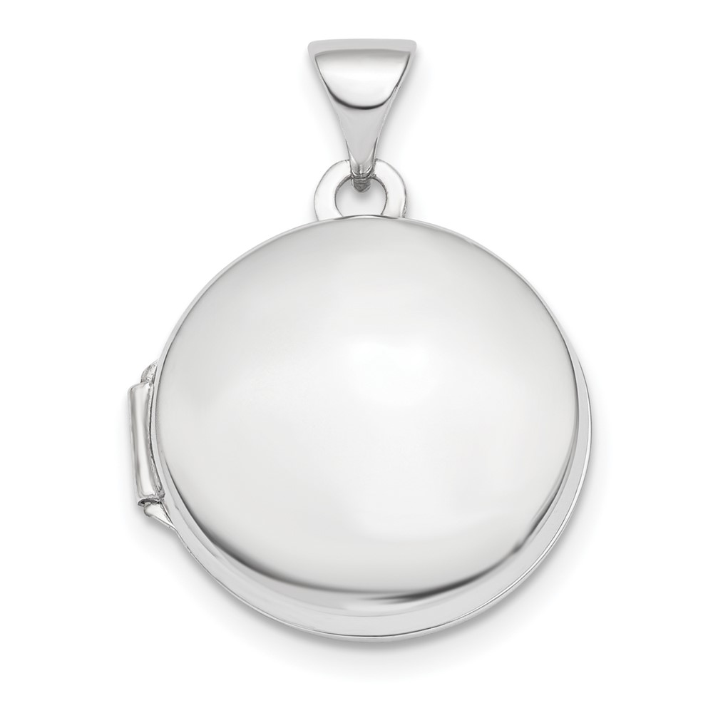 Quality Gold XL731 14K White Gold Polished Domed 16 mm Round Locket Pendant