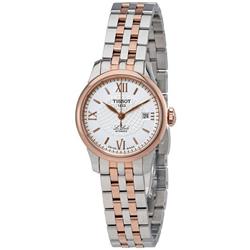 Tissot T41.2.183.33 T-Classic Le Locle Small Lady Two Tone Automatic Womens Watch&#44; White