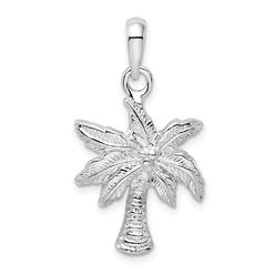 Quality Gold QC10486 Sterling Silver Polished Palm Tree Pendant