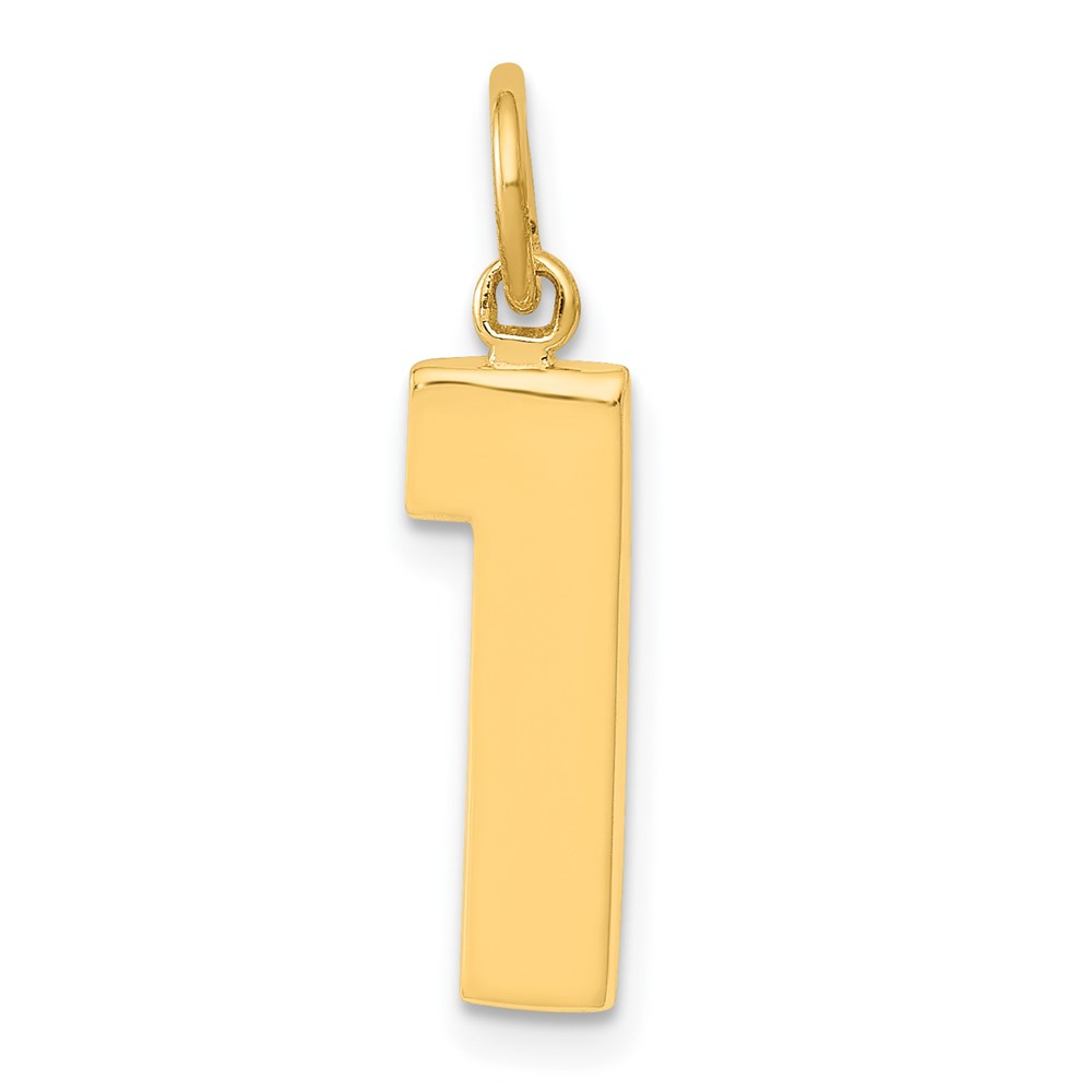 Quality Gold MP01 14K Yellow Gold Medium Polished Number 1 Charm