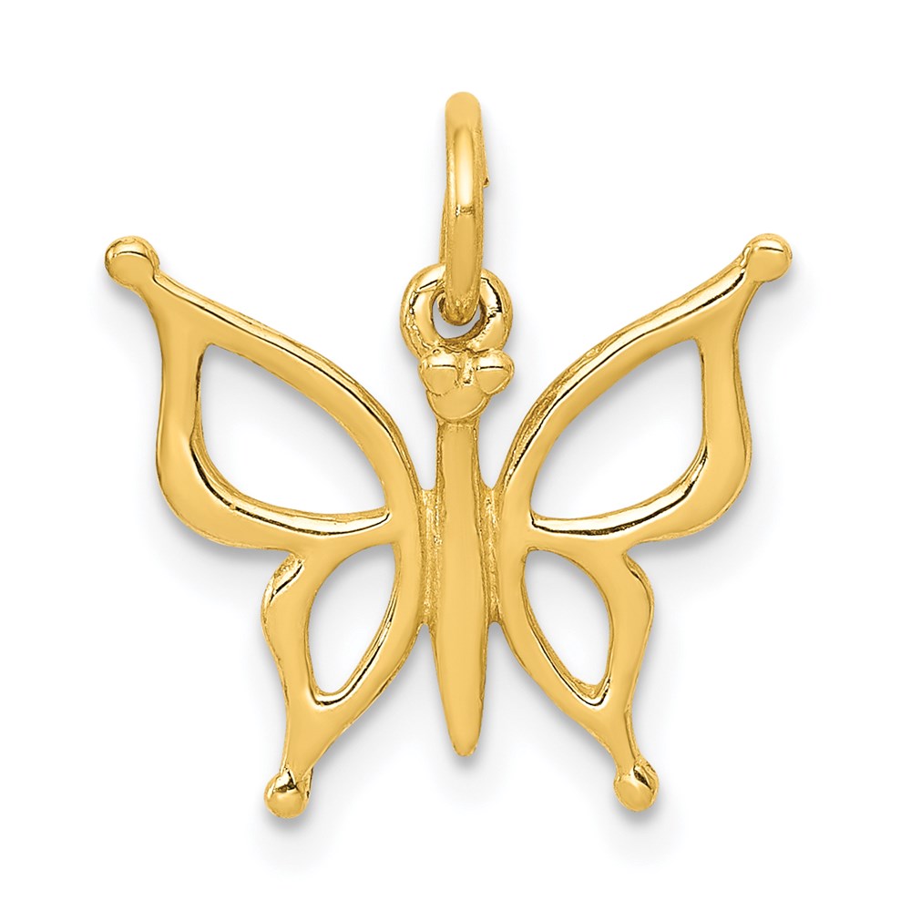 Quality Gold XAC139 14K Yellow Gold Butterfly Charm