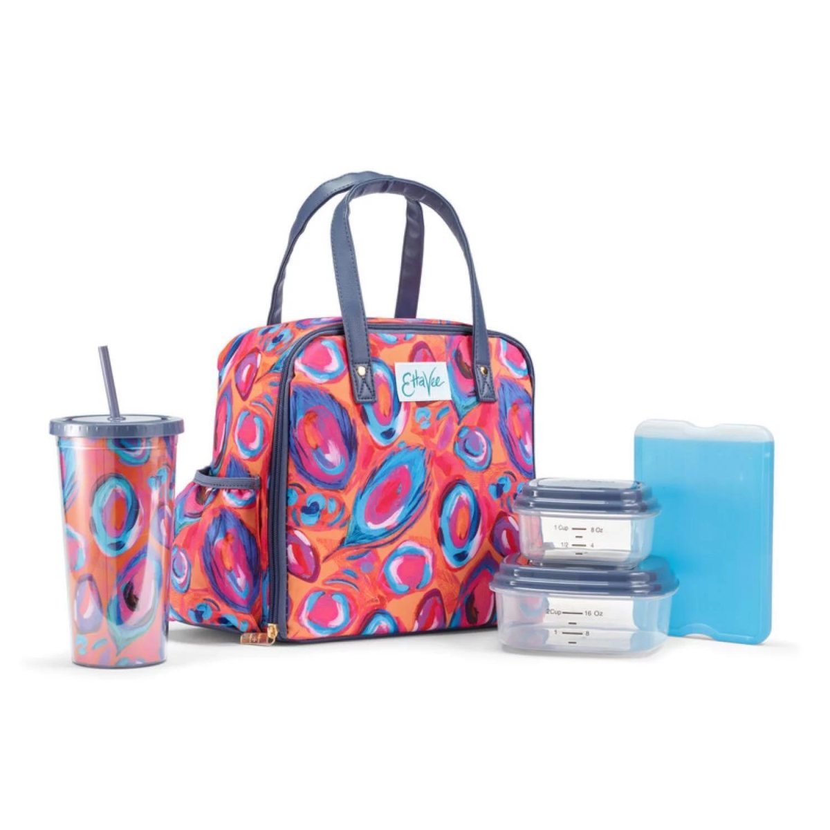 Fit & Fresh 2950ETVSC3031 Artist Collection Deluxe Lunch Kit&#44; Multi Color Abstract