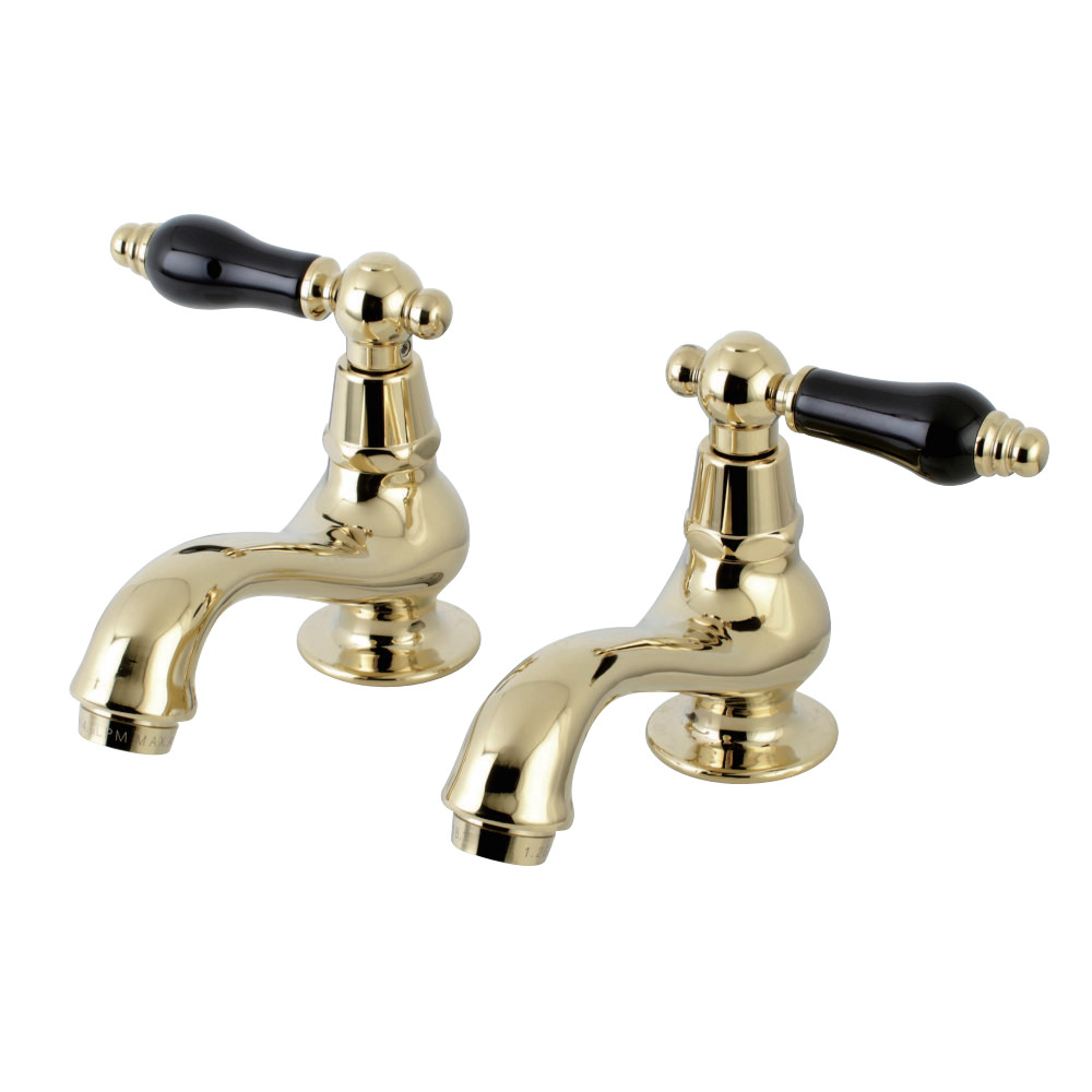Kingston Brass KS1102PKL Basin Tap Faucet with Cross Handle, Polished Brass