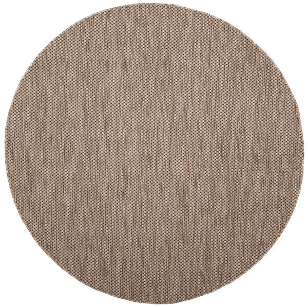 Safavieh CY8521-37312-10R 10 x 10 ft. Courtyard Indoor & Outdoor Power Loomed Round Rug&#44; Natural & Black
