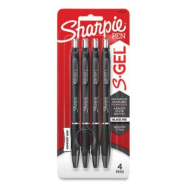 SANFORD CORP Sanford SAN2096134 Medium Retractable Black Gel Pen&#44; Pack of 4