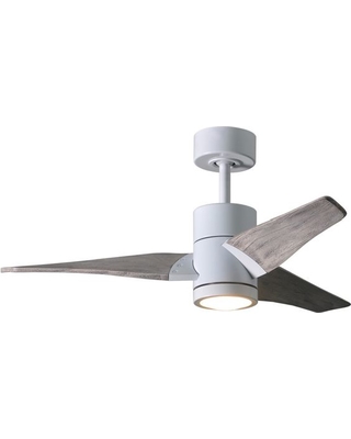 Atlas SJ-WH-WN-52 52 in. Super Janet Three Bladed Paddle Fan with LED Light Kit in Gloss White