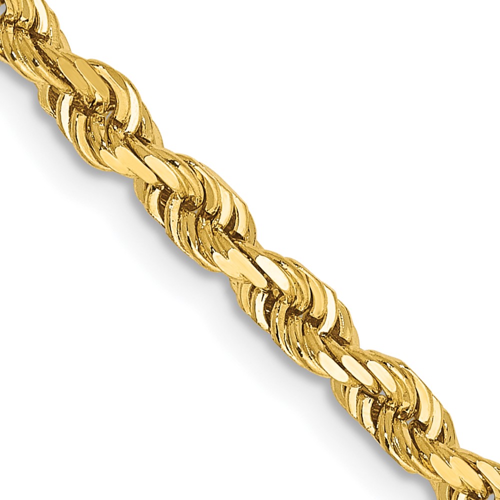 Quality Gold QTR025-26 14K Yellow Gold 3.35 mm Diamond-Cut Quadruple 26 in. Rope Chain