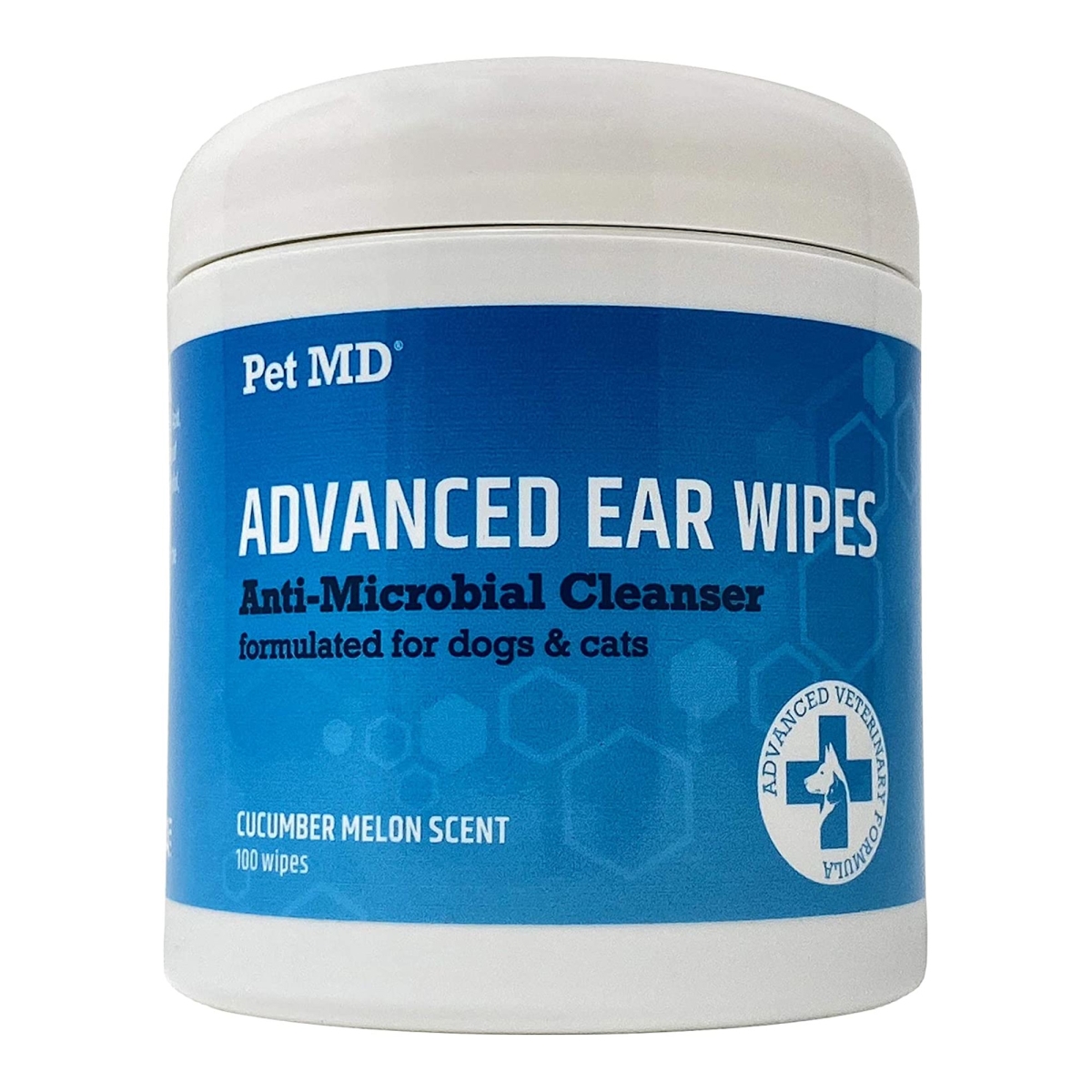 Pet MD Cat and Dog Ear Cleaner Wipes - Advanced Otic Veterinary Ear Cleaner Formula - Dog Ear Infection Treatment - 100 ct