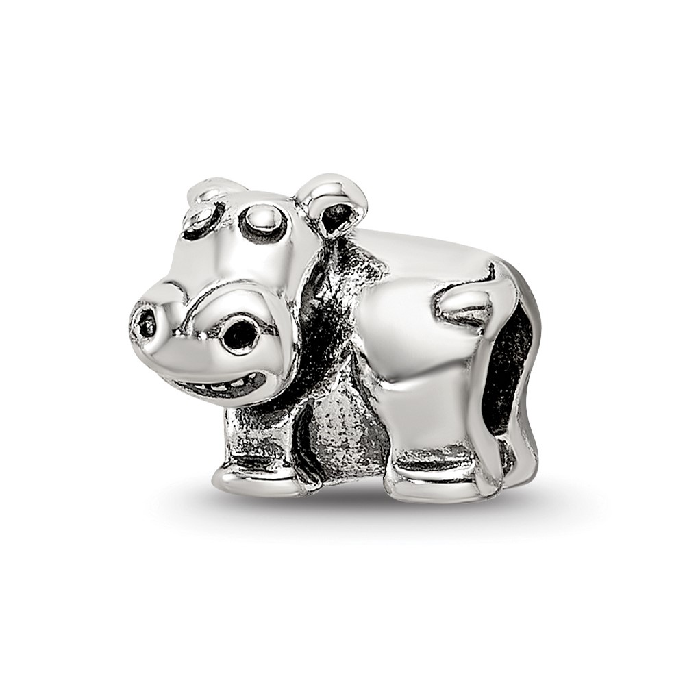 Quality Gold QRS730 Sterling Silver Reflections Kids Hippo Bead