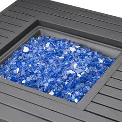 HomeRoots 416244 Premium Crystal Blue Decorative Fire Pit Glass
