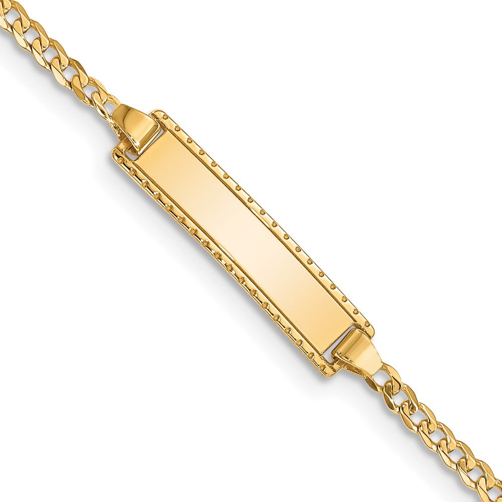 Quality Gold BID52-6 14K Yellow Gold 6in Engraveable Curb Link Baby & Child ID 6 in. Bracelet