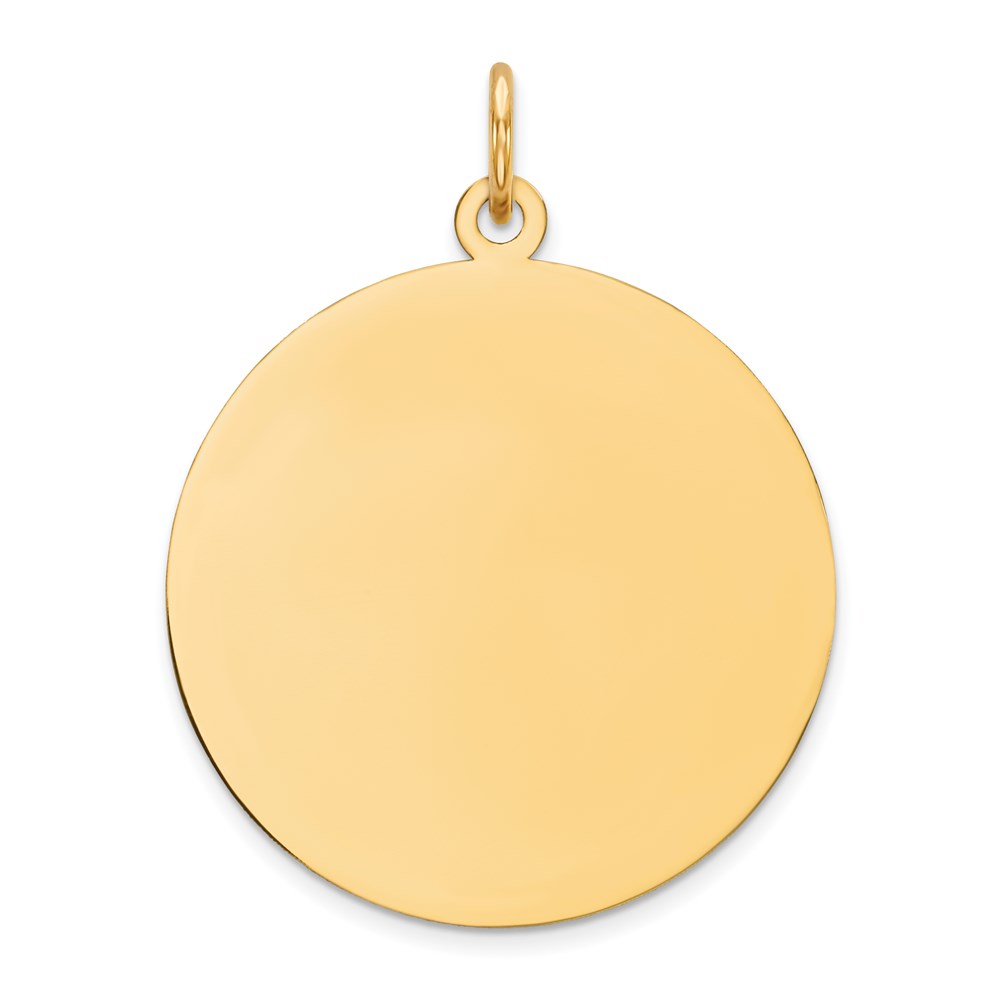 Quality Gold XM138-13 14K Yellow Gold Plain 0.013 Gauge Circular Engravable Disc Charm