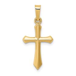 Quality Gold XR1610 14K Yellow Gold Polished Cross Pendant