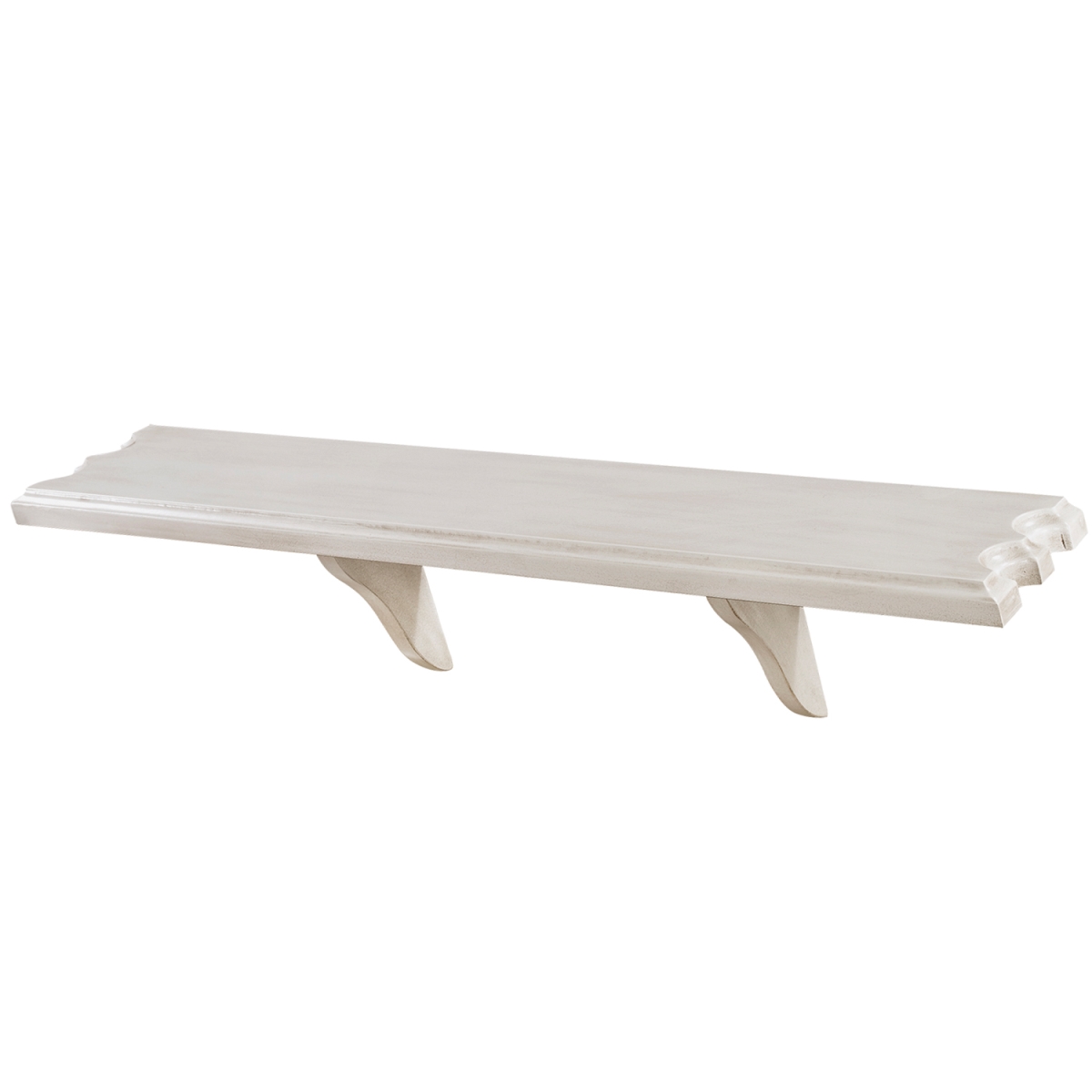RAM Gameroom WSLF AW 35.5 x 8 x 1.5 in. Wall Shelf with Cue Slot&#44; Antique White