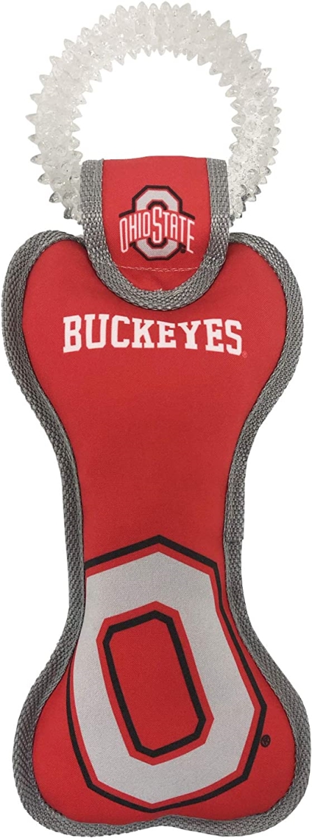 Pets First OH-3310 14 x 6.5 in. Ohio State Dental Tug Pet Toy