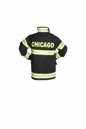 Aeromax FB-CHI-AD-LRG Adult Fire Fighter Chicago Suit Large - Black