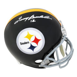 Schwartz Sports Memorabilia BRAREP311 Terry Bradshaw Signed Pittsburgh Steelers Throwback Riddell Full Size Replica Helmet - Beckett