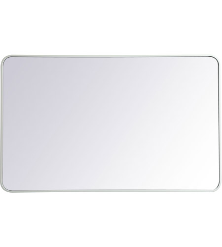 Elegant Furniture & Lighting Elegant Lighting MR803048WH 30 x 48 in. Soft Corner Metal Rectangular Mirror, White
