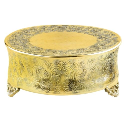 Leeber 89960 14 Round Ornate Plateau&#44; Gold Plated