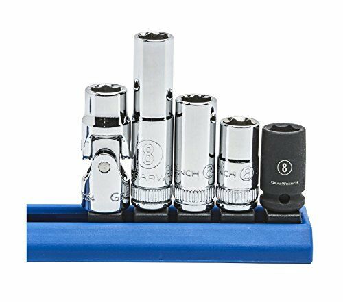 GearWrench KDT-80102 0.25 in. 8 mm Drive 6 Point Socket Set - 5 Piece
