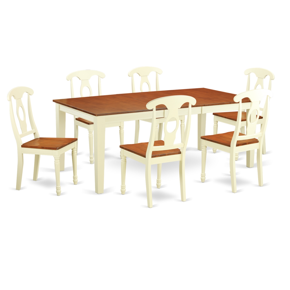 GSI Homestyles Kitchen Nook Dining Set - Dining Room Table & 6 Chairs&#44; Buttermilk & Cherry - 7 Piece