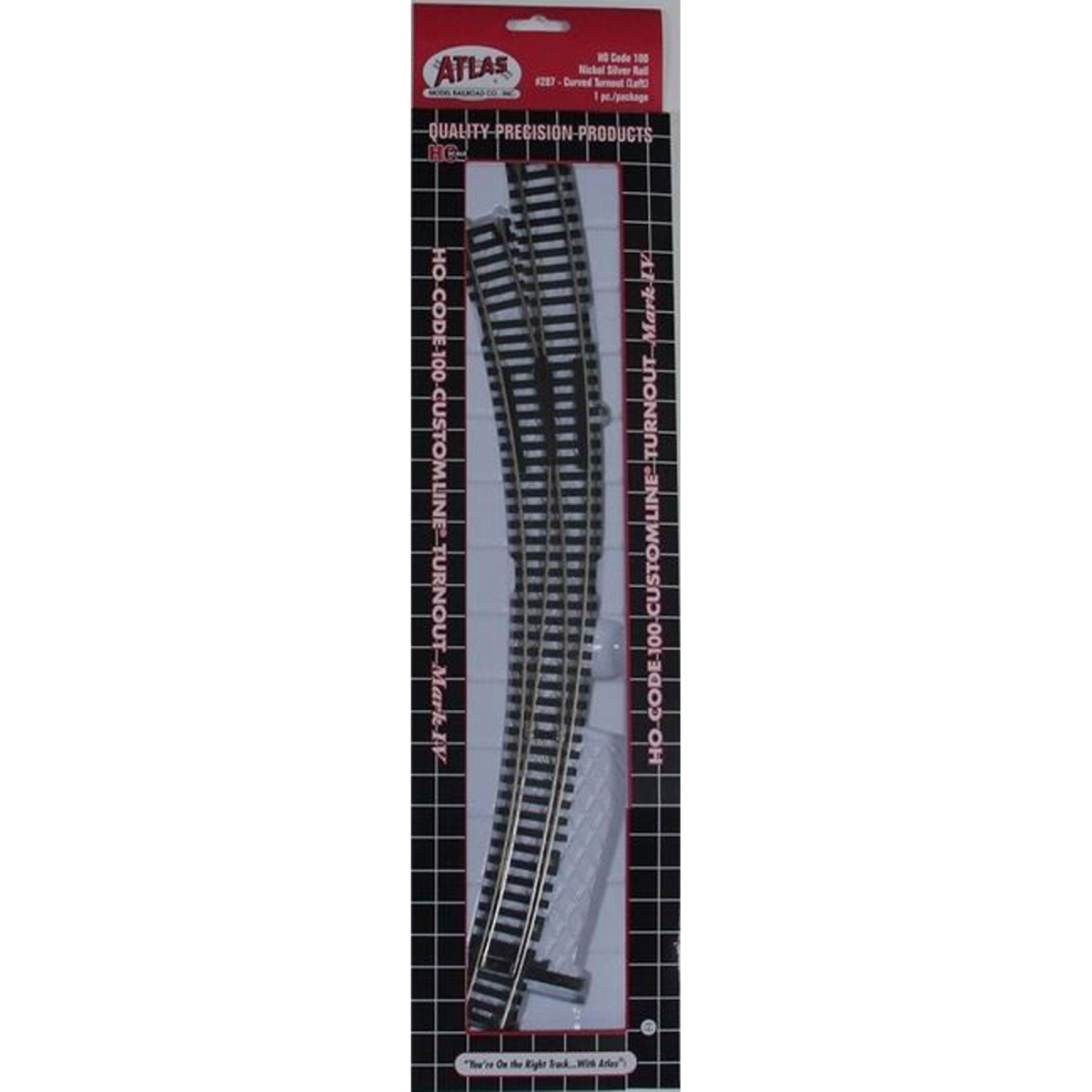 Atlas 287 No. 100 Left Hand HO Scale Mark IV Turnout Curved Track