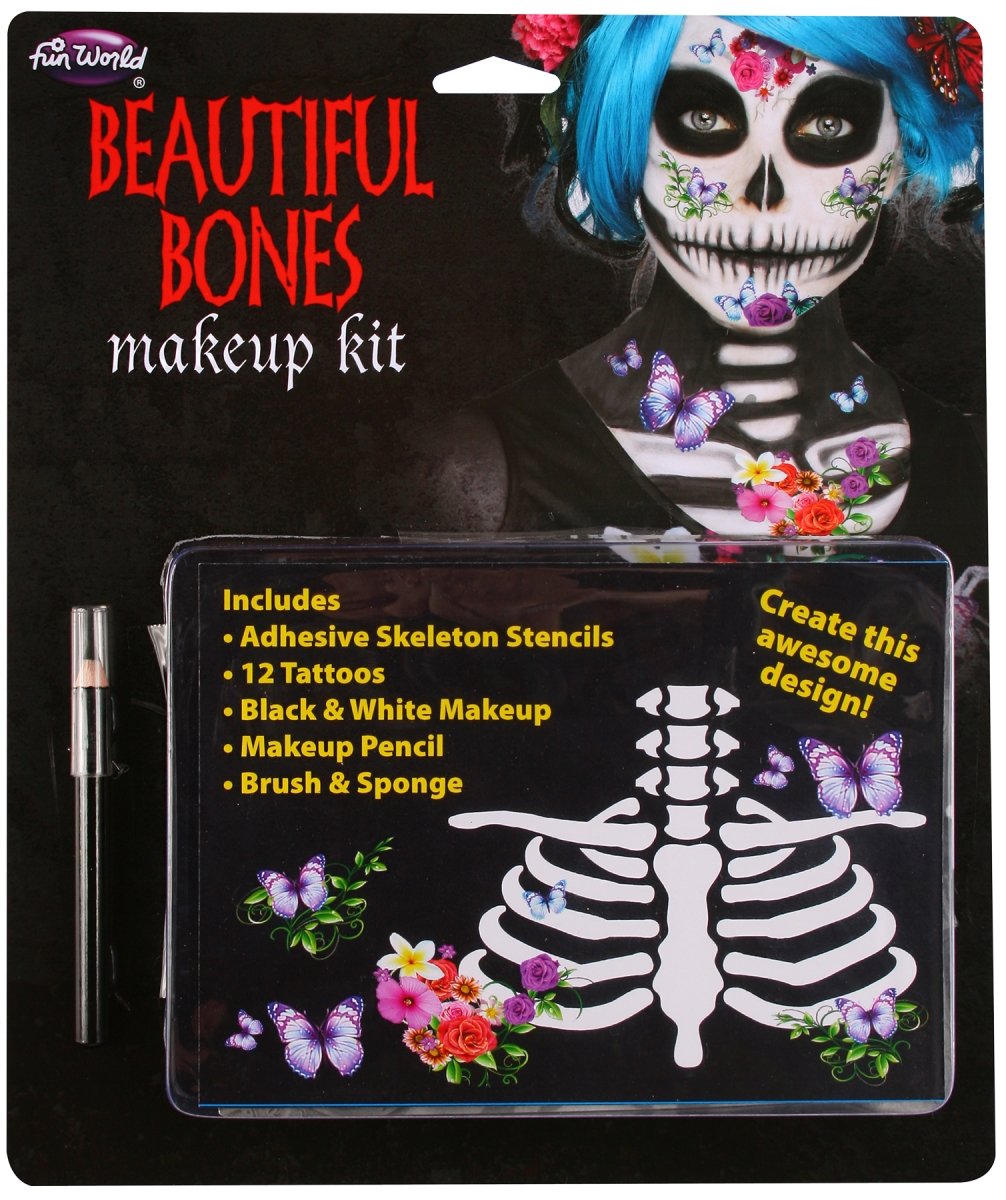 Fun-World Fun World FW5659BB Skeleton Beautiful Makeup Kit Costume