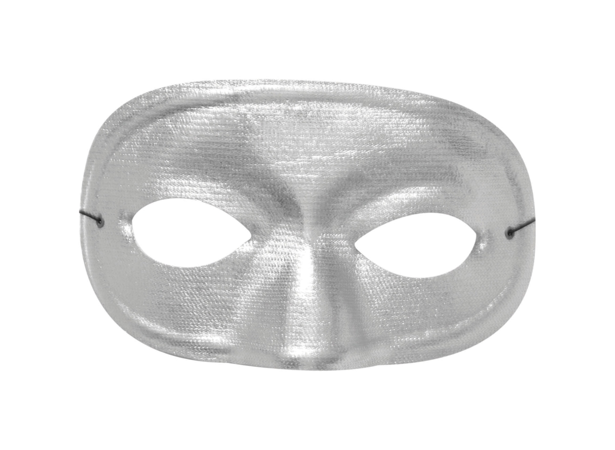 PerfectPretend Half Domino Metallic Silver Mask