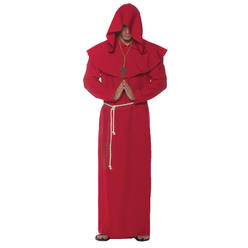 Morris Costumes UR28001RD Adult Men Monk Robe&#44; Red - One Size