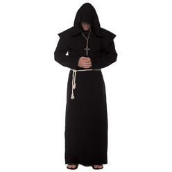 Morris Costumes UR28003BK Adult Men Monk Robe&#44; Black - One Size