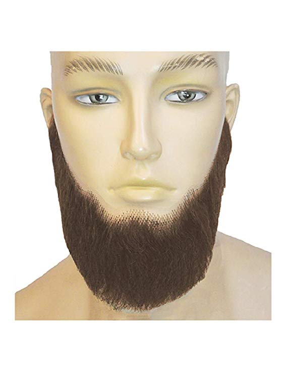 Morris Costumes LW347DBNGY Human Hair Full Face Beard Costume - No.51 Dark Brown Gray