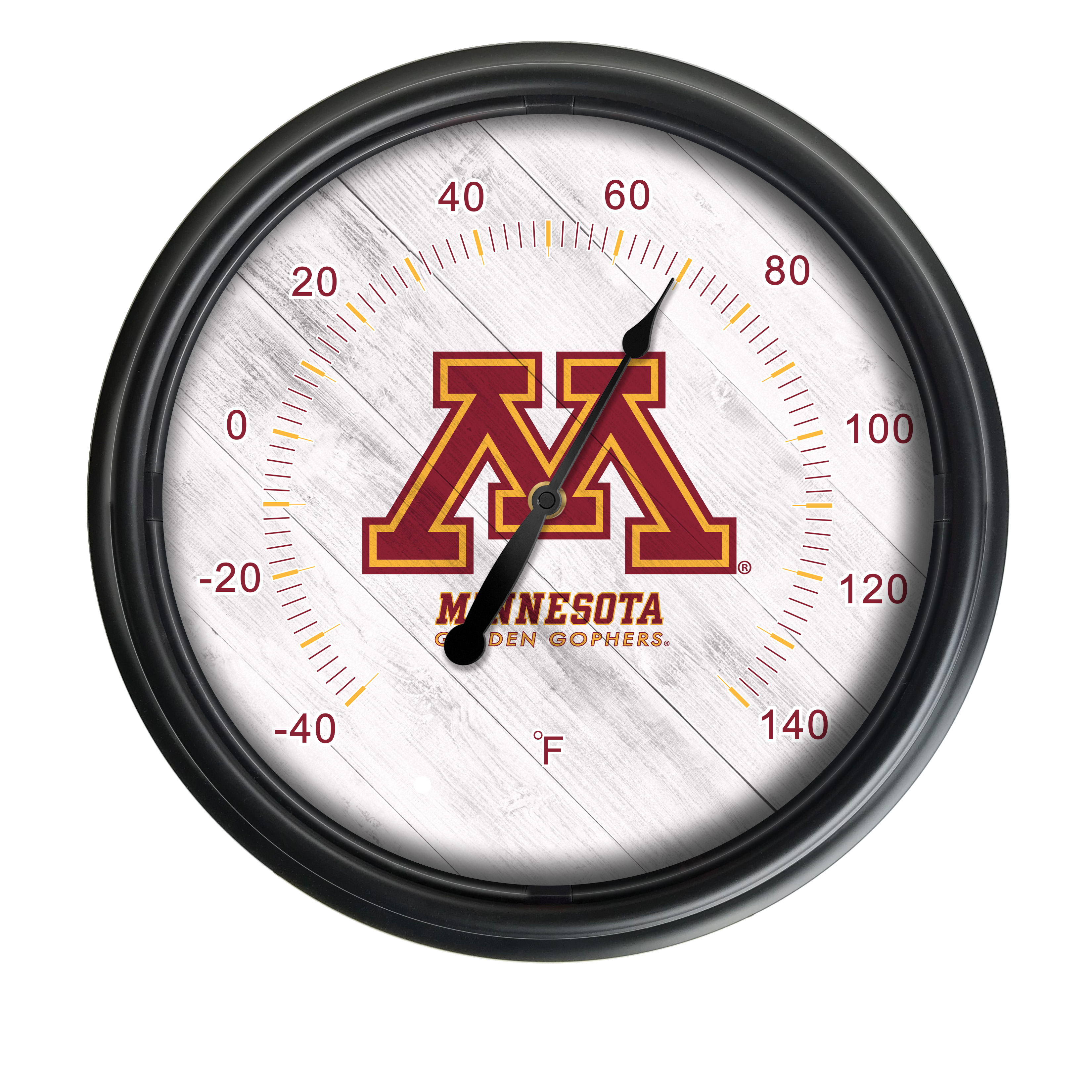 Holland Bar Stool ODThrm14BK-08MinnUn NCAA Minnesota Golden Gophers 14 in. Dia. Indoor & Outdoor LED Thermometer&#44; Black