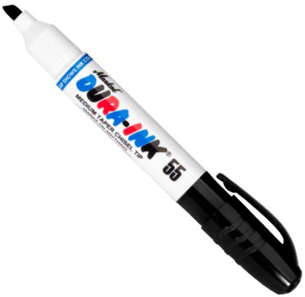 Markal 101952919 Black Dura-Ink 55 Permanent Marker with Medium Chisel Tip