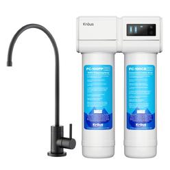 Daniel Kraus Kraus FS-1000-FF-100MB Purita 2-Stage Under-Sink Filtration System with Single Handle Drinking Water Filter Faucet&#44; Matte Bl