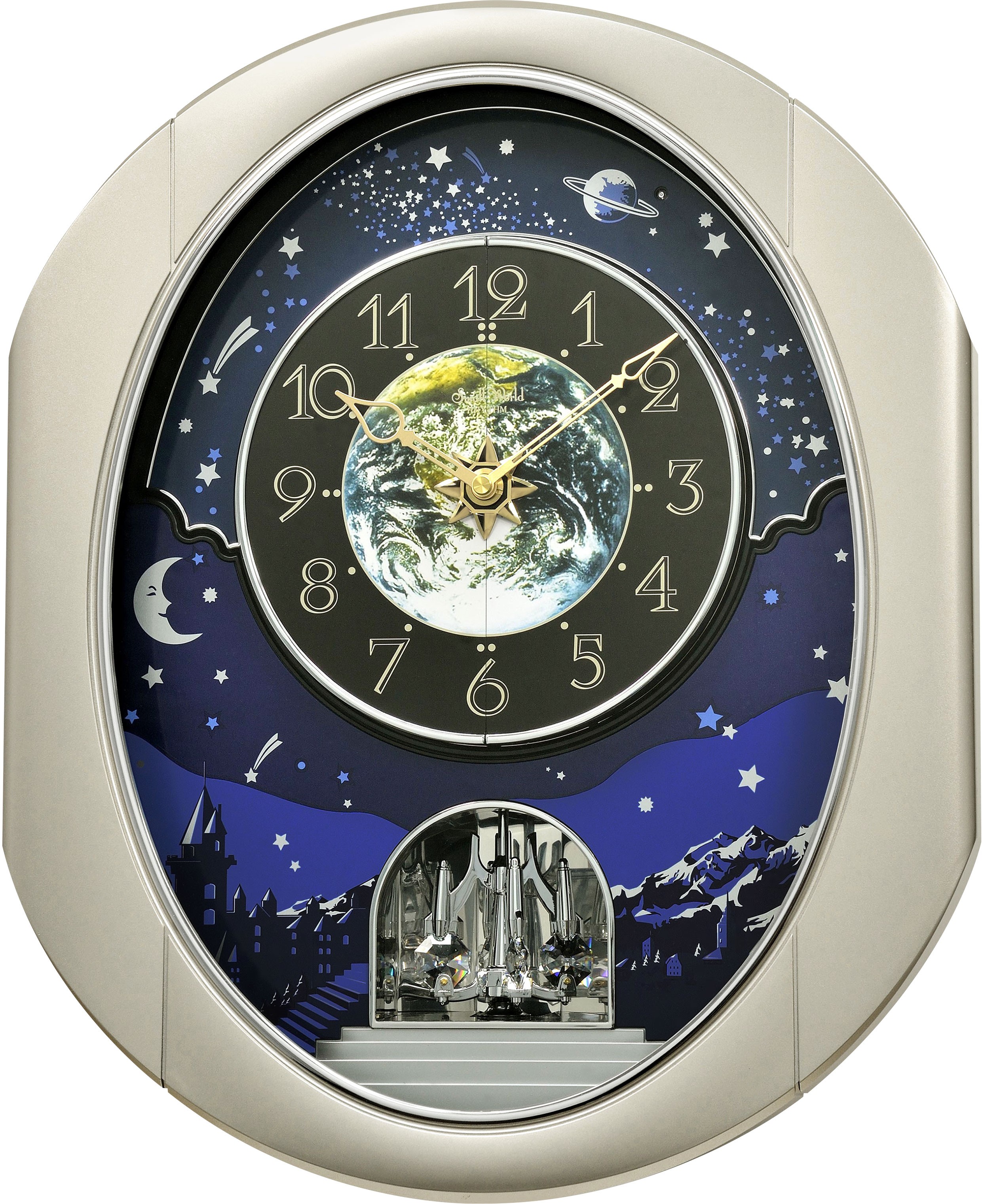 RHYTHM 4MH408WU19 Peaceful Cosmos ll Magic Motion Clock