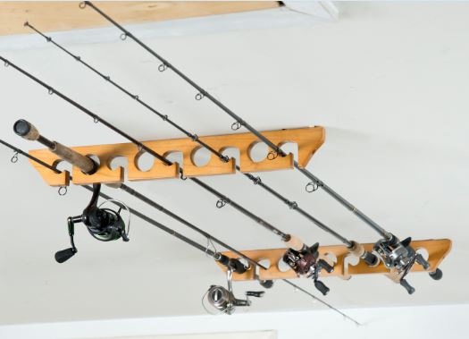 Organized Fishing CPR-009 Wood Ceiling Horizontal Rod Rack