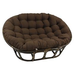Blazing Needles 93304-TW-CH 65 x 48 in. Solid Twill Double Papasan Cushion&#44; Chocolate